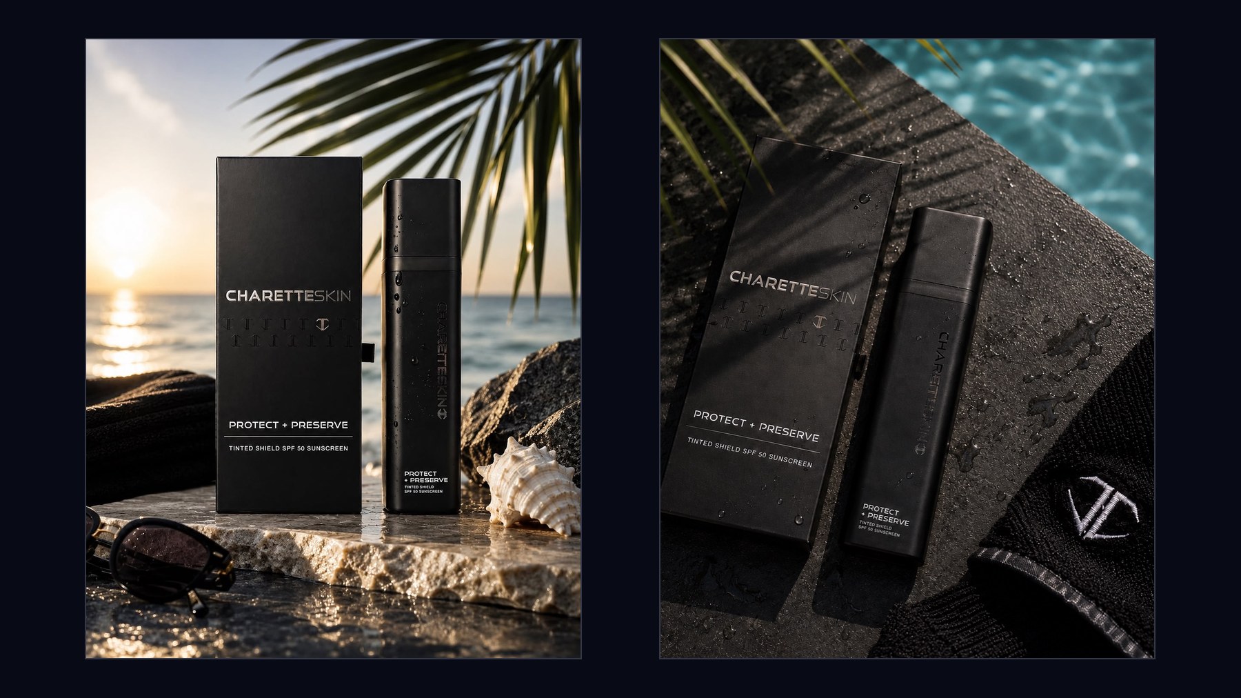 The Charette Skin SPF range photographed outdoors