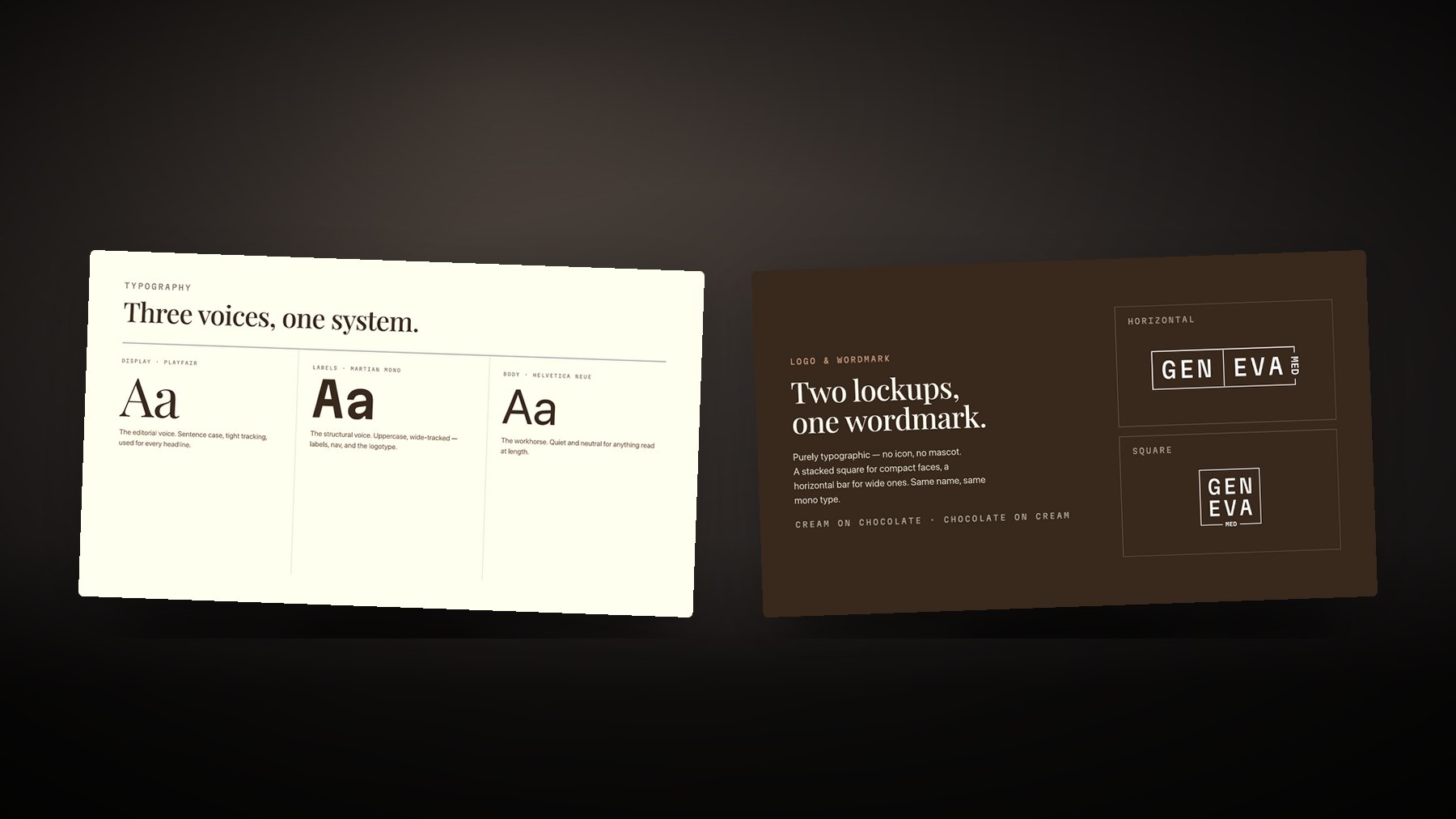 The typographic system and the wordmark