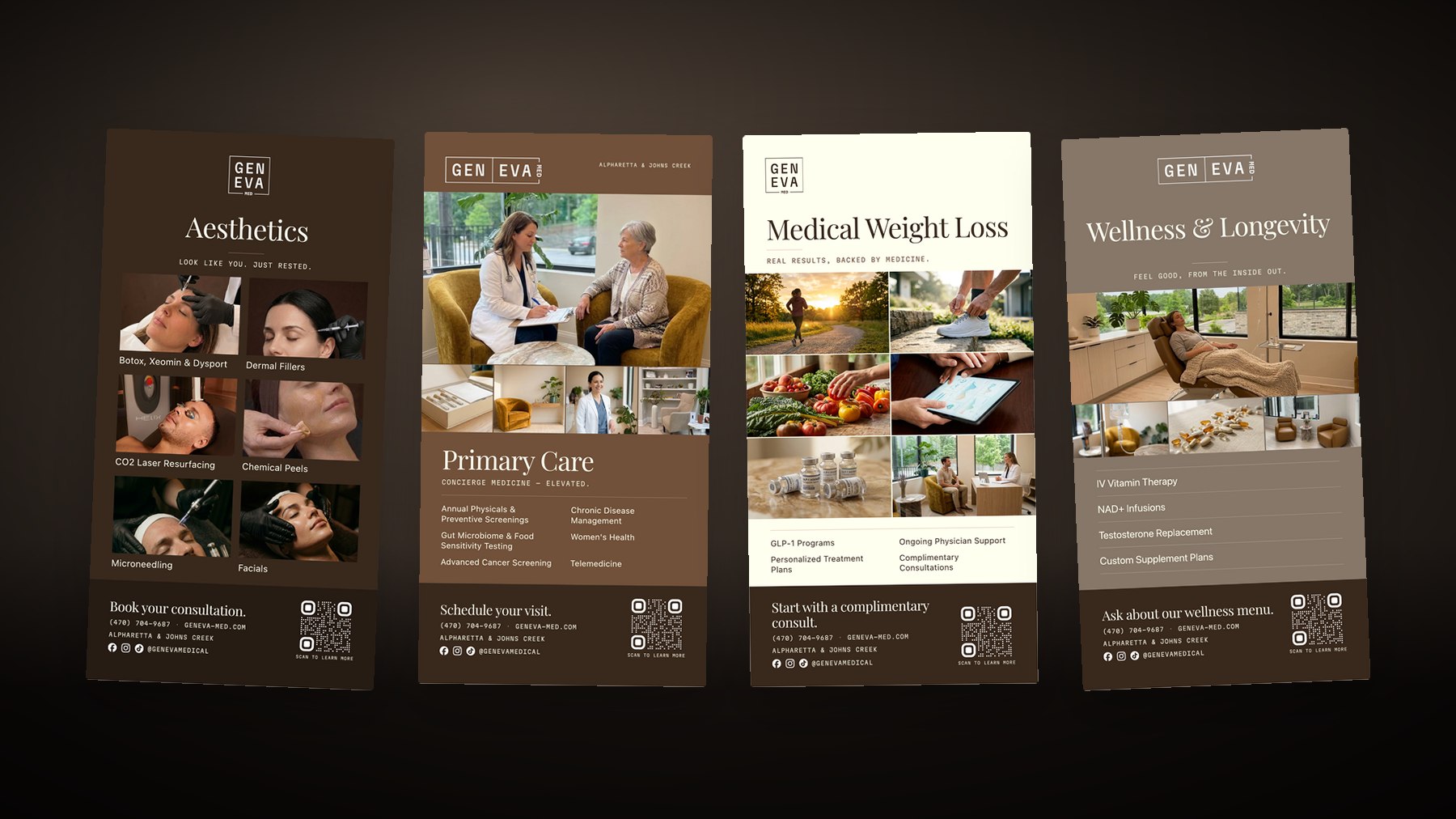 The four Geneva Med service banners