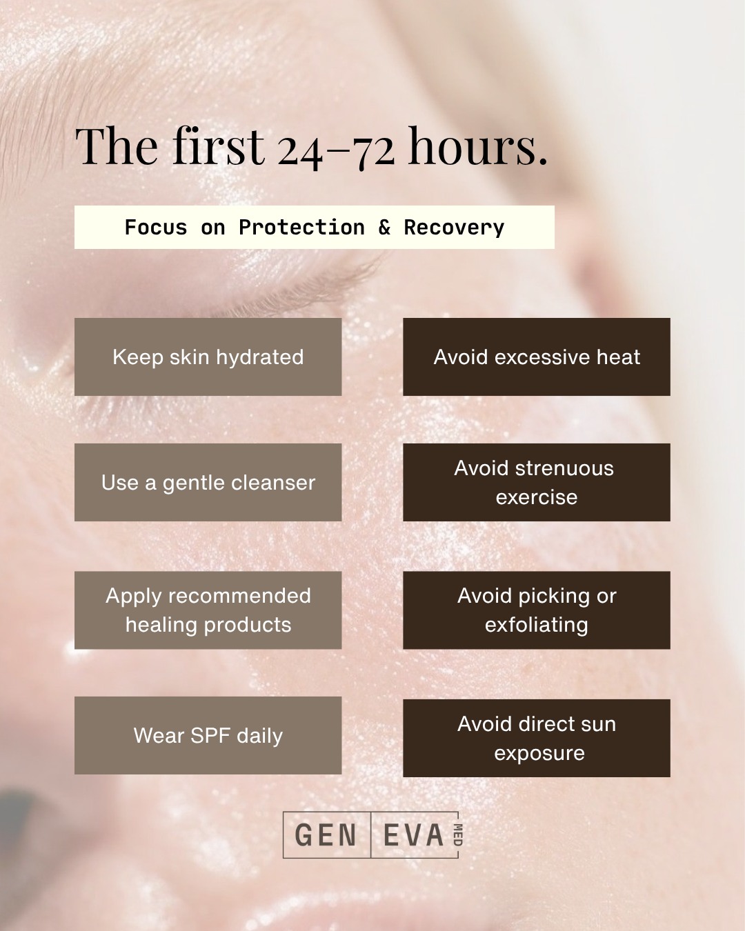 Geneva Med Instagram carousel on post-treatment care &mdash; slide 2 of 4